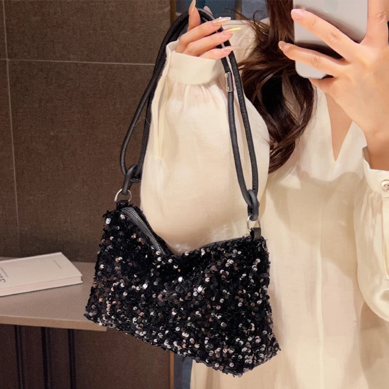 sac à main tendance populaire pour femmes dans un nouveau style, version coréenne, populaire parmi les canaux, sac à bandoulière à paillettes, polyvalent et sui