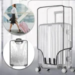 Housse de protection pour bagages entièrement transparente, valise étanche en PVC pour boîtier de chariot de 18 à 30 pouces, housse anti-poussière et anti-pluie, accessoires de voyage