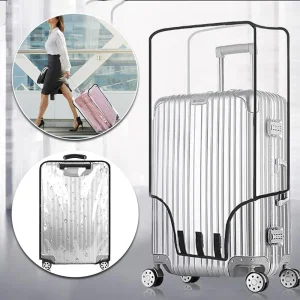 Housse de protection pour bagages entièrement transparente, valise étanche en PVC pour boîtier de chariot de 18 à 30 pouces, housse anti-poussière et anti-pluie, accessoires de voyage