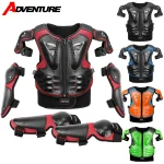 Armure de Moto pour enfants, gilet de Protection, veste d&rsquo;armure corporelle de Motocross, armures de Protection, genouillères d&rsquo;équitation, armure complète pour enfants