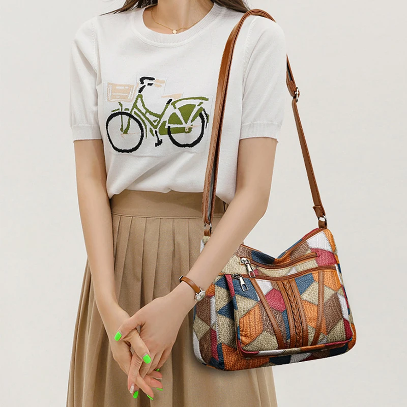sac à bandoulière vintage élégant pour femmes, sac à main tendance, sac à bandoulière multi poches, sac à bandoulière rétro assorti pour le quotidien