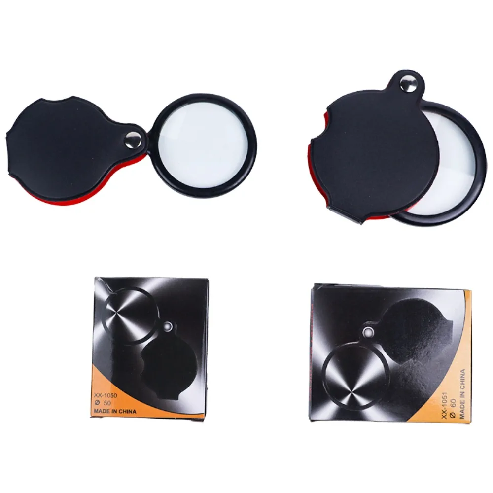 Étui en cuir pliable de 55mm ou 65mm, loupe de poche 10x pour personnes âgées, lecture de bijoux, inspection antique