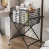 chariot de rangement de jouets roulants pour enfants, chariot de rangement mobile, sac de livre pour la maison, support de collation et bac à jouets en peluche pour enfants
