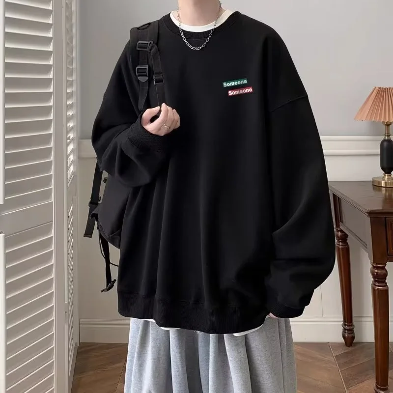 hommes sweats surdimensionné mode simple étiquette impression sweats ample décontracté à manches longues col rond sweat taille m 8xl