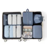 7 pièces/ensemble grande capacité organisateur de voyage sacs de rangement pliant valise étanche Cubes d’emballage ensemble étuis portables