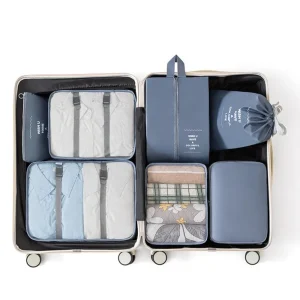 7 pièces/ensemble grande capacité organisateur de voyage sacs de rangement pliant valise étanche Cubes d’emballage ensemble étuis portables