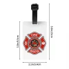 Étiquette de bagage de pompier de sauvetage d'incendie pour les valises, couverture de confidentialité, nom, carte d'identité