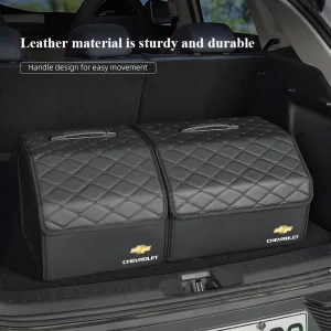 Boîte de rangement de coffre de voiture, valise en cuir pliable, bac de rangement pour Chevrolet Cruze Spark Captiva banlieue Camaro Malibu Silverado Boîte de rangement de coffre de voiture, valise en cuir pliable, bac de rangement pour Chevrolet Cruze Spark Captiva banlieue Camaro Malibu Silverado