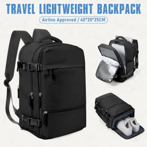 Sac à dos cabine de voyage avion 40x20x25, cabine de sac à dos pour valises de voyage Ryanair sac à dos étanche bagage à main antivol