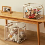 Panier de rangement Transparent pour jouets d&rsquo;enfants, sac de rangement pour jouets de grande taille, panier de rangement multifonctionnel domestique de grande capacité