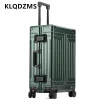 klqdzms sac de voyage entièrement en alliage d'aluminium et de magnésium, valise à roulettes de grande capacité, boîte d'embarquement, 20 po, 24 po, 26 po, 29 po