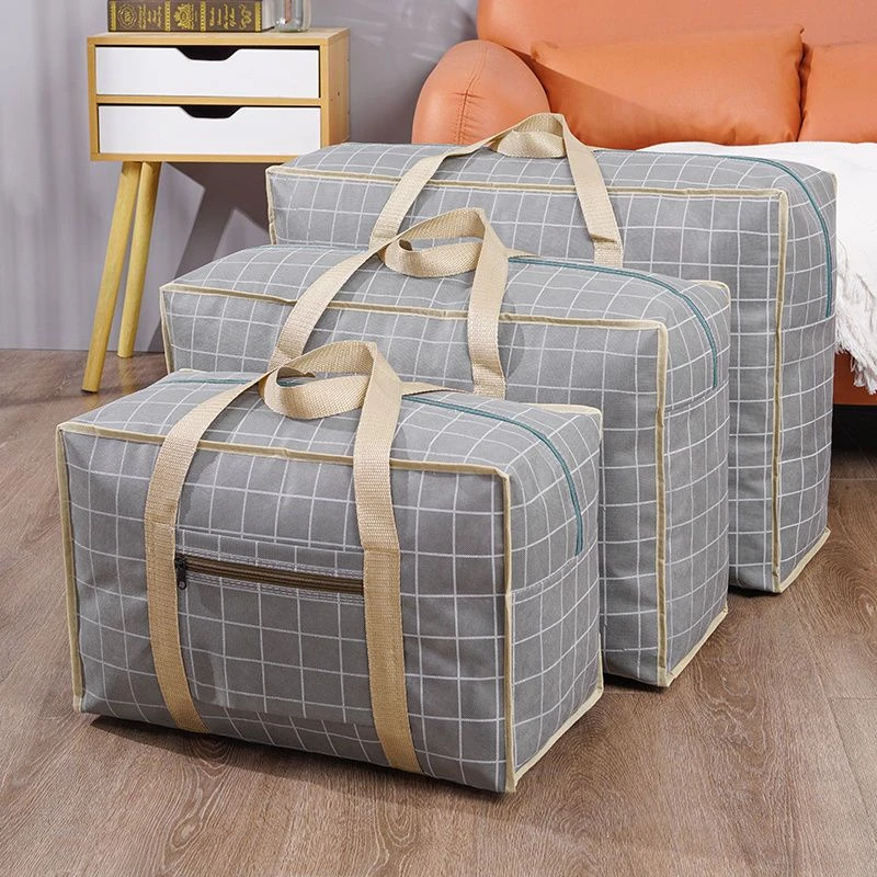 Grand sac à bagages tissé de grande capacité, sac d’emballage de bagages multifonctionnel, organisateur de vêtements, sacs mobiles portables à fermeture éclair Grand sac à bagages tissé de grande capacité, sac d’emballage de bagages multifonctionnel, organisateur de vêtements, sacs mobiles portables à fermeture éclair