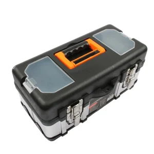 Boîte à outils en acier inoxydable de haute qualité, boîte à outils domestique, grande valise en métal pour boîte de rangement d&rsquo;outils, mallette à outils en plastique, organisateur