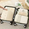 cubes d'emballage à compression pour valises, accessoires de voyage, organisateurs d'emballage extensibles, cubes d'organisation de voyage légers, 5 pièces