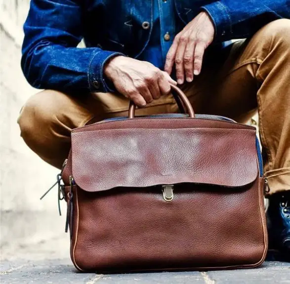 sacs à main en cuir complet pour homme, sacoche d'affaires, Étui à bombes, modules, optique en peau de vache, vintage, à bandoulière, pour ordinateur portable