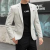 2025 slim fit mode costumes m 4xl haute qualité britannique décontracté couleur unie petit costume pour beaux hommes tout ajustement