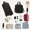 sac à bagages pliable de grande capacité, valise portable avec roulettes, bandoulière cachée, matériau en nylon durable pour voyage et transport