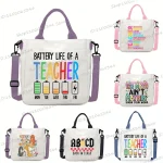 Nouveau sac à main d&rsquo;école de créateur drôle retour à l&rsquo;école imprimé sac à bandoulière pour filles garçons mode enseignant cadeaux toile sacs à bandoulière