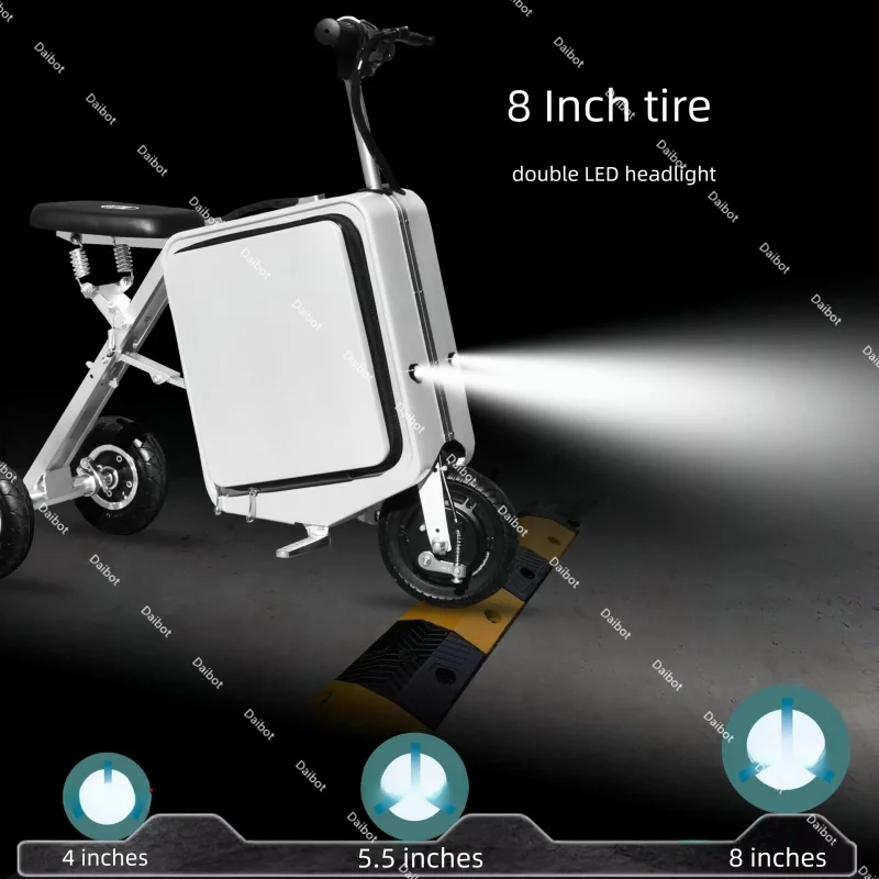 valise de scooter électrique de bagage de mode pour des adultes avec le scooter de mobilité pliant de 2 places léger avec la batterie amovible