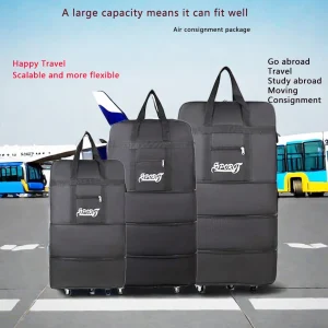 Sac à bagages avec roulettes extensible pliant Oxford chariot valise unisexe sac de transport week-end voyage avion sac de rangement de bagages Sac à bagages avec roulettes extensible pliant Oxford chariot valise unisexe sac de transport week-end voyage avion sac de rangement de bagages
