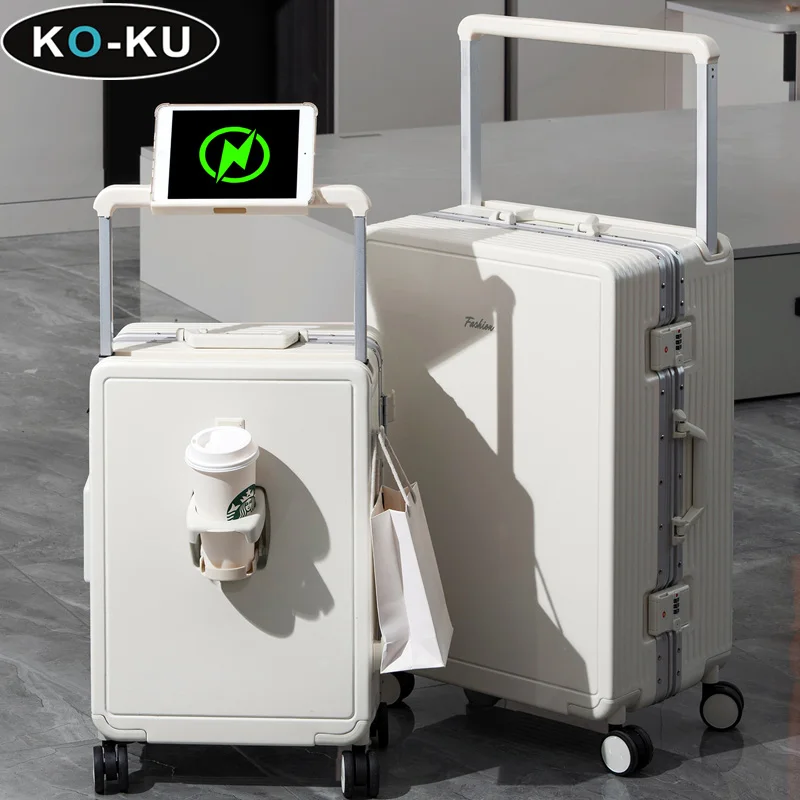 ko ku valise multifonctionnelle cadre en aluminium large chariot bagages 22 30 pouces valise de grande capacité 20 pouces carrer mot de passe boîte