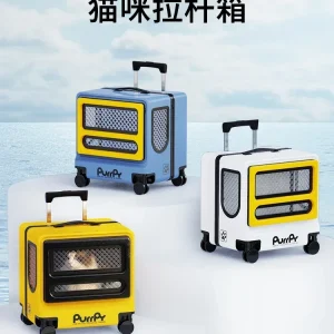 Valise Respirante de Grande Capacité pour Animaux de Compagnie, Chariot de Voyage Portable, Cabine pour Chien et Chat, Sortie