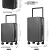 ensemble de bagages 20+14"24+14" avec usb et porte gobelet tsa lock 360 ° roues crochet de pied sur pied valise pc + abs étui de voyage pliable