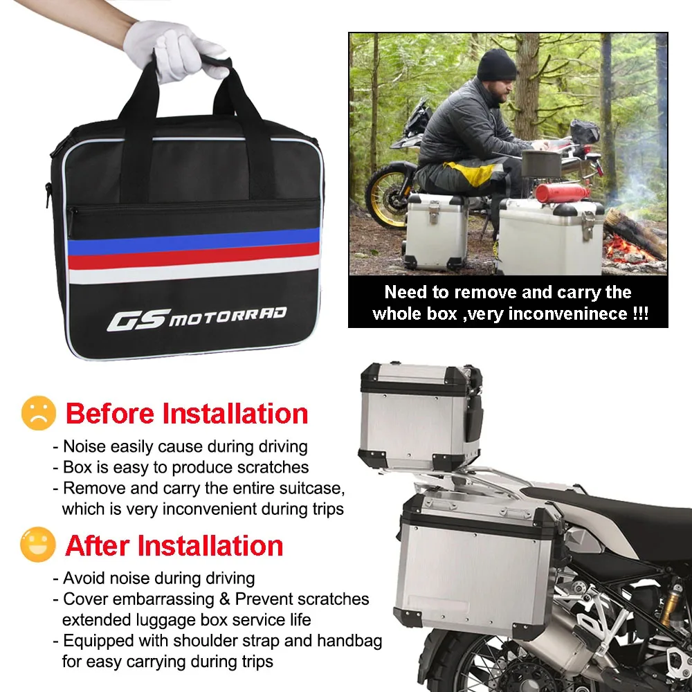 sacoche intérieure extensible pour r1200gs/adv r1250gs adventure lc f850 750 gs, boîte latérale pour bagages, sacs de selle, sacoches intérieures