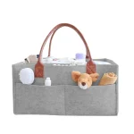 Panier de rangement en feutre pour bébé, panier de rangement pour pépinière, sac à couches pour nourrissons avec poignée, porte-mouche à langer pour enfants, grande poche