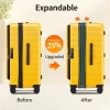 valise à capacité extensible, ouverture frontale, boîtier de chariot de voyage avec roue rotative, serrure tsa, matériau pc, bagages roulants 20/24/28