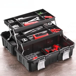 AIRAJ Boîte à outils pliante à trois couches Outils à 3 étages Étui rigide Valise domestique multifonctionnelle Boîte de pièces de rangement de garage Kit d’outils AIRAJ Boîte à outils pliante à trois couches Outils à 3 étages Étui rigide Valise domestique multifonctionnelle Boîte de pièces de rangement de garage Kit d’outils