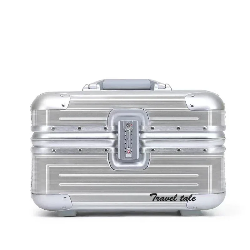 Vescovo 14 « 17 pouces en aluminium continuer petite valise cabine dure trousse à cosmétiques bagage furtif Vescovo 14 « 17 pouces en aluminium continuer petite valise cabine dure trousse à cosmétiques bagage furtif