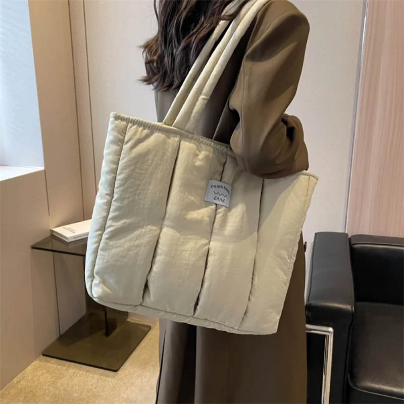 sac à main rembourré en coton pour femmes, fourre tout de luxe de styliste, sacs à bandoulière matelassés, sac de shopping, bourse bolsa hobo
