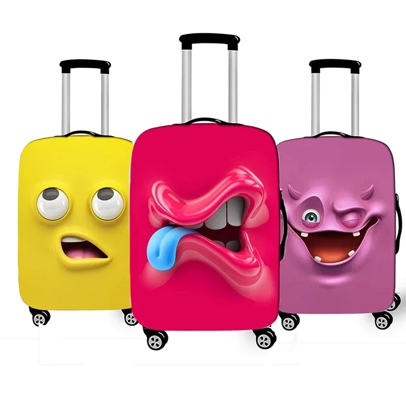 Housse de protection élastique pour bagages, imprimé de dessin animé mignon, combinaison à fermeture éclair, sac de 18 à 32 pouces, housse de valise, housse de chariot, accessoires de voyage Housse de protection élastique pour bagages, imprimé de dessin animé mignon, combinaison à fermeture éclair, sac de 18 à 32 pouces, housse de valise, housse de chariot, accessoires de voyage