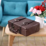 Bagage en cuir de poupée Miniature échelle 1:12, valise Vintage, accessoires cadeau