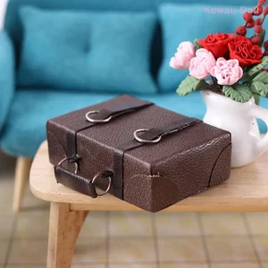 Bagage en cuir de poupée Miniature échelle 1:12, valise Vintage, accessoires cadeau Bagage en cuir de poupée Miniature échelle 1:12, valise Vintage, accessoires cadeau