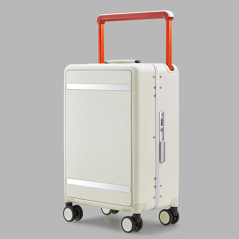 valise de voyage à roulettes, cadre en aluminium de grande capacité, 20 pouces, bagages de cabine