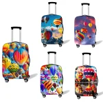 Housse de protection pour valise à motif de ballons d&rsquo;air chaud, housse étanche à la poussière, boîte à tige de traction unisexe, housse de protection élastique pour bagages
