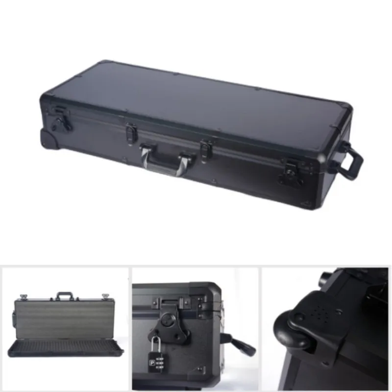 boîte à outils portable en aluminium avec roulettes, valise multifonctionnelle, longue boîte à outils oller, équipement de sécurité