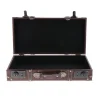 valise en cuir en bois vintage de style antique, boîte de rangement de voyage avec serrure avec sangle, boîte à bijoux