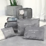 Ensemble de 6 Cubes d’emballage, sacs de rangement pour vêtements de voyage, organisateurs de bagages avec chaussures, sacs de toilette, organisateur de valise léger