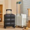 valise à main de 14 pouces avec support pour téléphone, petite valise portable pour courts voyages avec roues pivotantes, légère