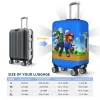 housse de protection élastique pour valise de voyage, dessin animé personnalisé, super champignon, jeu marios, convient à 18 à 32 pouces