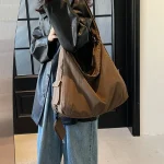 Grand sac à main pour femmes, sac à bandoulière en toile de luxe de styliste, fourre-tout en tissu, marques tendance 2025, grande femme