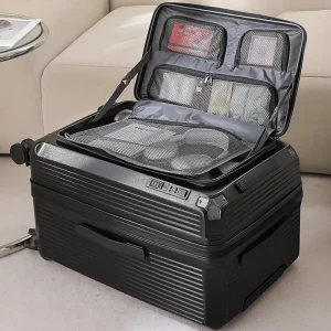 Valise extensible à ouverture latérale de 32/34 pouces, nouveau bagage de grande capacité 2025, 24 pouces avec frein, boîtier de chariot à cinq roues