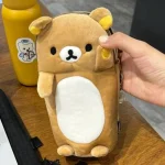 Nouveau Rilakkuma peluche trousse à crayons sac de rangement enfants dessin animé mignon école papeterie sac Kawaii cadeau d&rsquo;anniversaire fille personnalisation