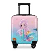 bagage pour enfants 18 pouces coffre à main pour enfants avec motifs de dessins animés double face, valise de voyage animal mignon pour garçons filles