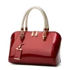 sac à main boston en cuir brillant pour femme, sac à main de créateur de luxe, bleu, rouge, noir, beige, rose, nouvelle mode, 2024