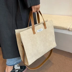 Sacs à Main Vintage en Velours Côtelé pour Femme, Sacoche à Bandoulière, Fourre-Tout, Shopping Sacs à Main Vintage en Velours Côtelé pour Femme, Sacoche à Bandoulière, Fourre-Tout, Shopping