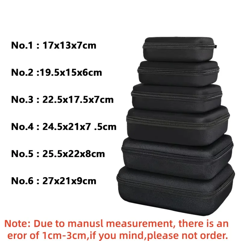 boîte de rangement eva, 1 pièce, petit sac de voyage à fermeture éclair, mallette de rangement de protection portable, sac d'outils d'extérieur, 6 types de tailles, accessoires d'organisation